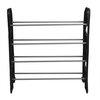 Home Basics Stackable  12 Pair Metal and Plastic Shoe Rack, Black SR10743